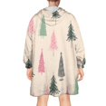 thumbnail image 2 of Wearable Oversized Blanket,Beige Christmas Tree Pattern Wearable Blanket Hoodie for Adults,Cozy Hooded Blankets with Super Pockets,Super Warm Fuzzy Pullover for Women & Men, 2 of 6
