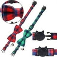 thumbnail image 3 of Kitten Collar Adjustable Pet Neck Strap Plaid Cat Collar with Bow Tie Bell Safety Buckle Cute Plaid Pattern Pet Accessory for Cats Small Dogs, 3 of 5