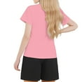 thumbnail image 4 of Gyexs Kids Girls Short Sets Size 2T-3T Summer Outfits 2 Piece for 2025 Cute Bowknot Print Short Sleeve Sport T-shirt and Shorts Preppy Tracksuits Z02-Pink 2-3 Years, 4 of 5