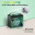 thumbnail image 5 of 3 Pack Mini 12V 100Ah LiFePO4 Lithium Battery 100A BMS 4000+ Deep Cycle for Solar, Golf Cart, Marine, 5 of 6