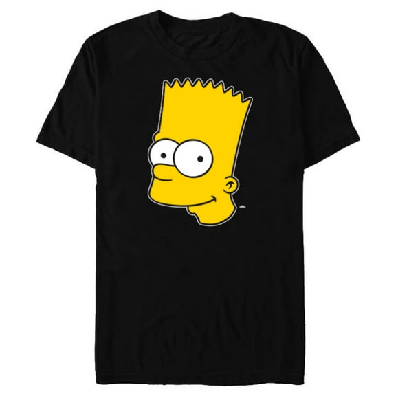The Simpsons Bart Simpson Face - Short Sleeve Blended T-Shirt for Adults- Customized-Black