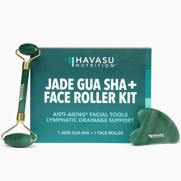Kit Gua Sha y Face Roller HAVASU NUTRITION Jade Lymphatic
