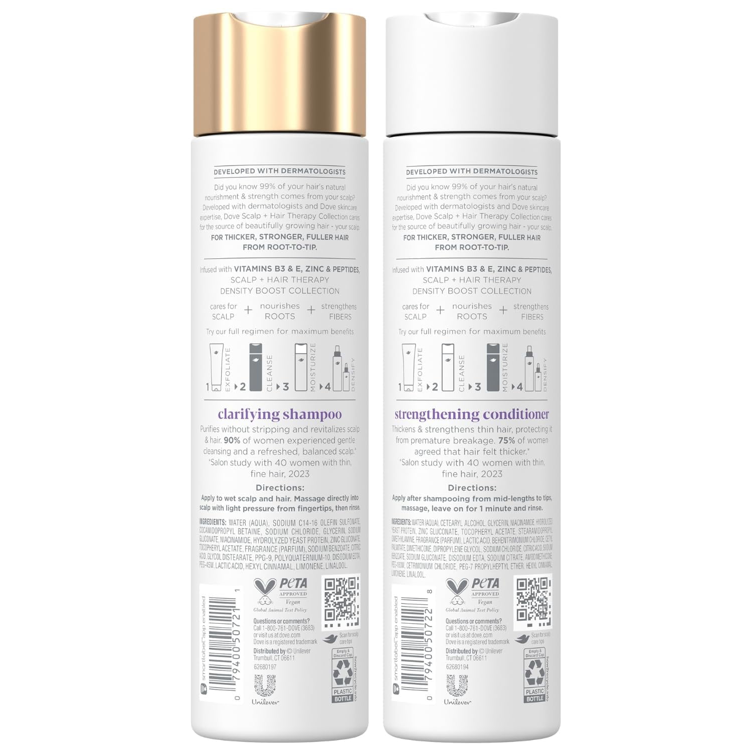 Dove Scalp + Hair Therapy Set, 9.25 Oz, Density Boost Clarifying