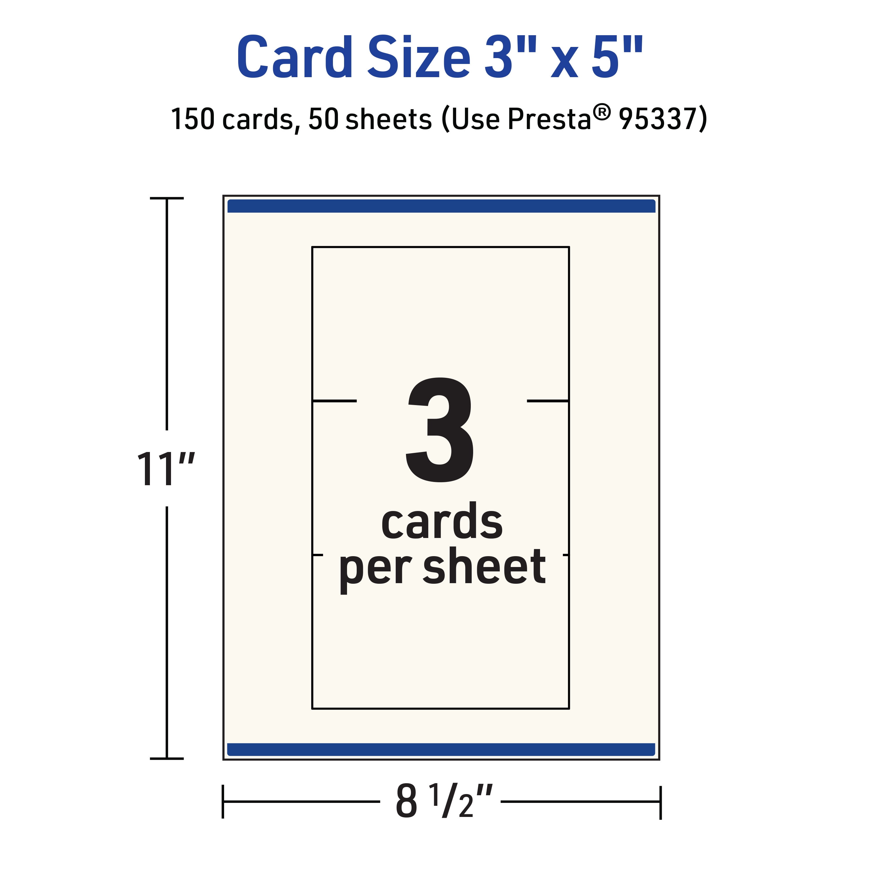 Avery Printable Rectangle Cards, 3" x 5", Matte Ivory, 150ct