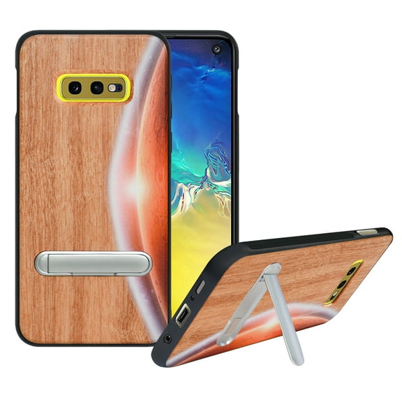 Labanema Samsung Galaxy S10e /S10 Lite Case, Samsung Galaxy S10e /S10 Lite Cover with Metal Kickstand, Natural Wood TPU Cover, Anti Scratch Case for Samsung Galaxy S10e /S10 Lite (Moon)
