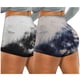thumbnail image 1 of Gibobby Pantalones dama Pantalones cortos elásticos teñidos con para mujer, bolsillos de motorista de Yoga, pantalones de Fitness para correr, pantalones de Yoga arrugados(Azul marino， S), 1 of 5