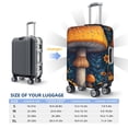 thumbnail image 4 of Kdxio Vintage Blue Leaf Mushroom Pattern Luggage Cover for Travel,Elastic and Durable,Fits 18-32 Inch,Anti-Scratch Suitcase Protector-No luggage included, 4 of 5