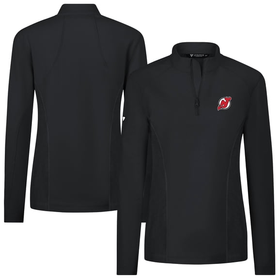 Women's Levelwear Black New Jersey Devils Upright Quarter-Zip Pullover