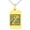 Gold, variant on Stainless Steel Letter Z Initial Floral Box Monogram Engraved Small Rectangle Dog Tag Charm Pendant Necklace