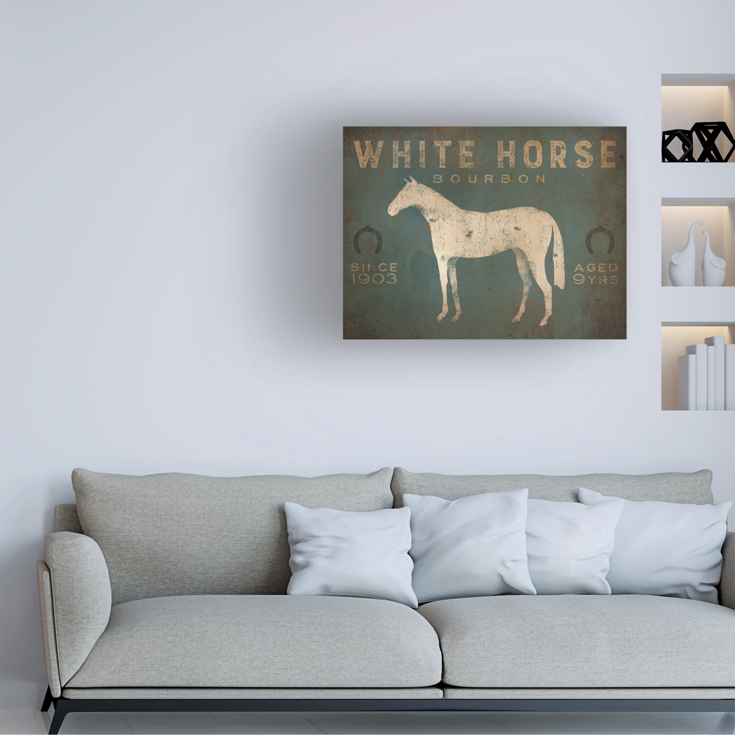 Trademark Fine Art 'White Horse No Kentucky' Canvas Art by Ryan Fowler