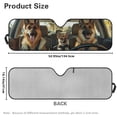 thumbnail image 5 of HUIACONG Sunshade Sun Shade Windshield Heat Shield Sun Visor Mat Compatible with Jeep Wrangler Rubicon Sahara TJ JK JKU 2 Door & 4 Door Brown Dogs, 5 of 6