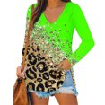 thumbnail image 2 of Pompotops Blouse Décontractée à Col en V Imprimé Floral Manches Longues T-Shirts Tuniques en Solde, 2 of 5