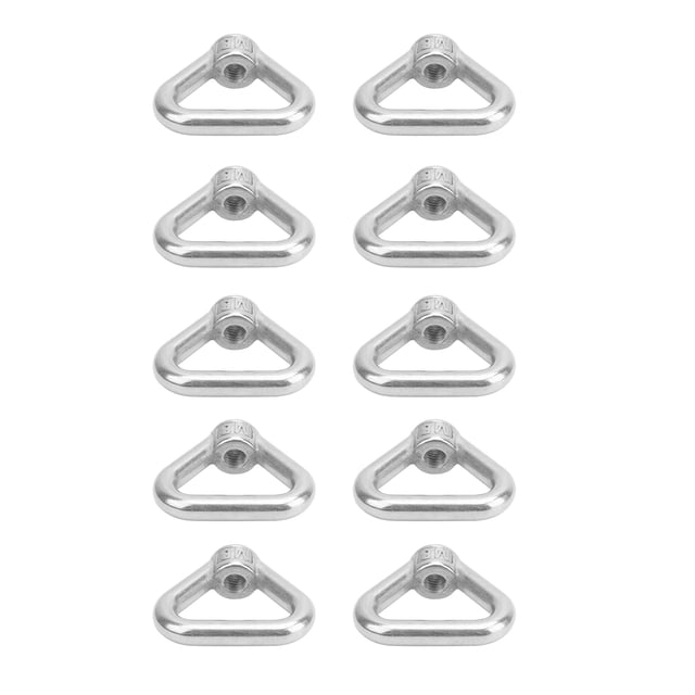Tuerca anular, 10 piezas Tuerca de tornillo plateada Tuerca de ojo Tuerca anular triangular Calidad en la que puede confiar
