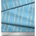 thumbnail image 2 of Soimoi Blue Poly Georgette Fabric Leaves & Bamboo Tree Print Fabric by the Yard 52 Inch Wide, 2 of 3