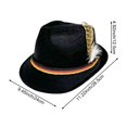 thumbnail image 2 of Byfri Felt Trilby Fedora Hat Jazz Style Oktoberfest Festival Hat for Men 24x12.5x28.5cm, 2 of 7