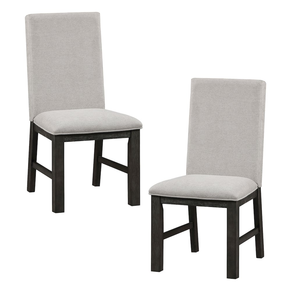 Lexicon Orem Wood and Fabric Dining Room Chairs in Antique Black (Set of 2)