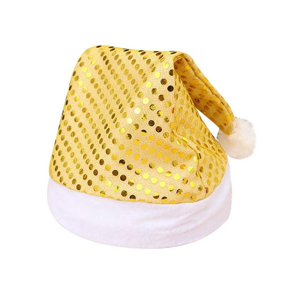 Christmas Hat Sequins Super Soft Plush Santa Claus Holiday Fancy Dress Hat Christmas Party Dressing Supplies
