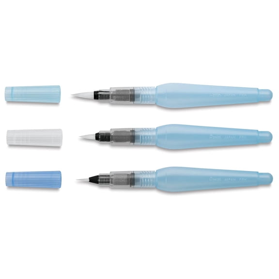 Pentel Pentel Arts Aquash Water Brush Set, Fine, Medium, Bold Points, 3/pkg