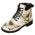 thumbnail image 5 of Butterfly Combat Boots for Women 2025 Fashionable Leather Non Slip Lace up Chunky Mid Calf Riding Ankle Booties, 5 of 6