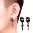 thumbnail image 5 of K-KED 1Pc Fashion Punk Cross Earring Stainless Steel Ear Studs Body Piercing Jewelry-_-Gold-/, 5 of 9