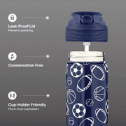 TAL Stainless Steel Ranger Water Bottle with Easy Sip Straw 26 fl oz, Sports Print