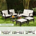 thumbnail image 3 of Gymax 7PCS Rattan Patio Conversation Sofa Furniture Set w/ Cushions & Waterproof Cover, 3 of 9