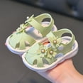 thumbnail image 2 of Girls Sandals Children Shoes Comfortable Flat Sandals Fashionable Toe Covering Children Toddler Shoes Beach Sandals Sandals for Girls(Color:Green,Size:5.5), 2 of 5