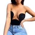 thumbnail image 1 of Txlixc Blusa cilíndrica para mujeres, blusa de cintura de color sólido sin tirantes y sin mangas Txlixc chic, 1 of 5