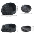 thumbnail image 2 of unbranded 2Ud Black Resin Reptile Water Bowls with Natural Rock Texture for Pet Feeders and Food Dishes, 2 of 7
