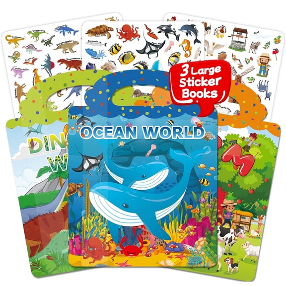 3 Sets Reusable Jelly Stickers Book - Children's Jelly Stickers Book - Airplane and Car Travel Toys - Educational Gifts Suitable for Boys and Girls