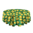 thumbnail image 5 of Yellow Lemon Fruit Dots Green Pattern Round Tablecloth 60"x60",Wrinkle Wipeable Table Cloth for Kitchen Dining Room Picnic Patio Party, 5 of 6