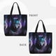 thumbnail image 2 of Fotbe Purple Sky Wolf Bolsa Tote con Estampado para Mujer, Bolsos con Cremallera, Bolsa de Hombro Casual de Gran Capacidad con Bolsillos Internos, 2 of 7