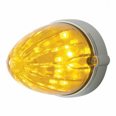 

19 Amber LED Flush Mount Watermelon Marker/Auxiliary Light - Amber Lens