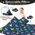thumbnail image 3 of Space Cat and Planet Black Pattern Teens Toddler Nap Mat with Pillow, Sleeping Mat Bag for Preschool Daycare 60"x20", 3 of 6