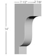 thumbnail image 2 of Ekena Millwork 2 7/8"W x 7 1/2"D x 14"H Traditional Corbel, 2 of 5