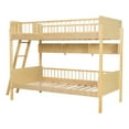 thumbnail image 5 of Twin Size Bunk Bed, Wooden Bunk Bed with 3 Storage Shelves, Convertible Ladder, Natural Finish, 5 of 9