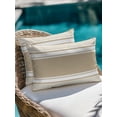 thumbnail image 4 of Outdoor Pillows Waterproof, Farmhouse Beige Striped Bedding Throw Pillows with Insert for Couch Sofa Bed, Modern Minimalist Stripes 12x20 Inch Pillowcases Decorative Camping Patio Pillow Set of 2, 4 of 8