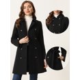 thumbnail image 2 of Abrigo de Invierno Allegra K para Mujer Cuello Peter Pan Negro M, 2 of 6