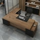 thumbnail image 3 of Executive Supplies Office Desk Floor Monitor Organizers Reception Computer Desks Free Shipping Luxury Mesa Escritorio Furniture My Lux Decor Round, 3 of 16