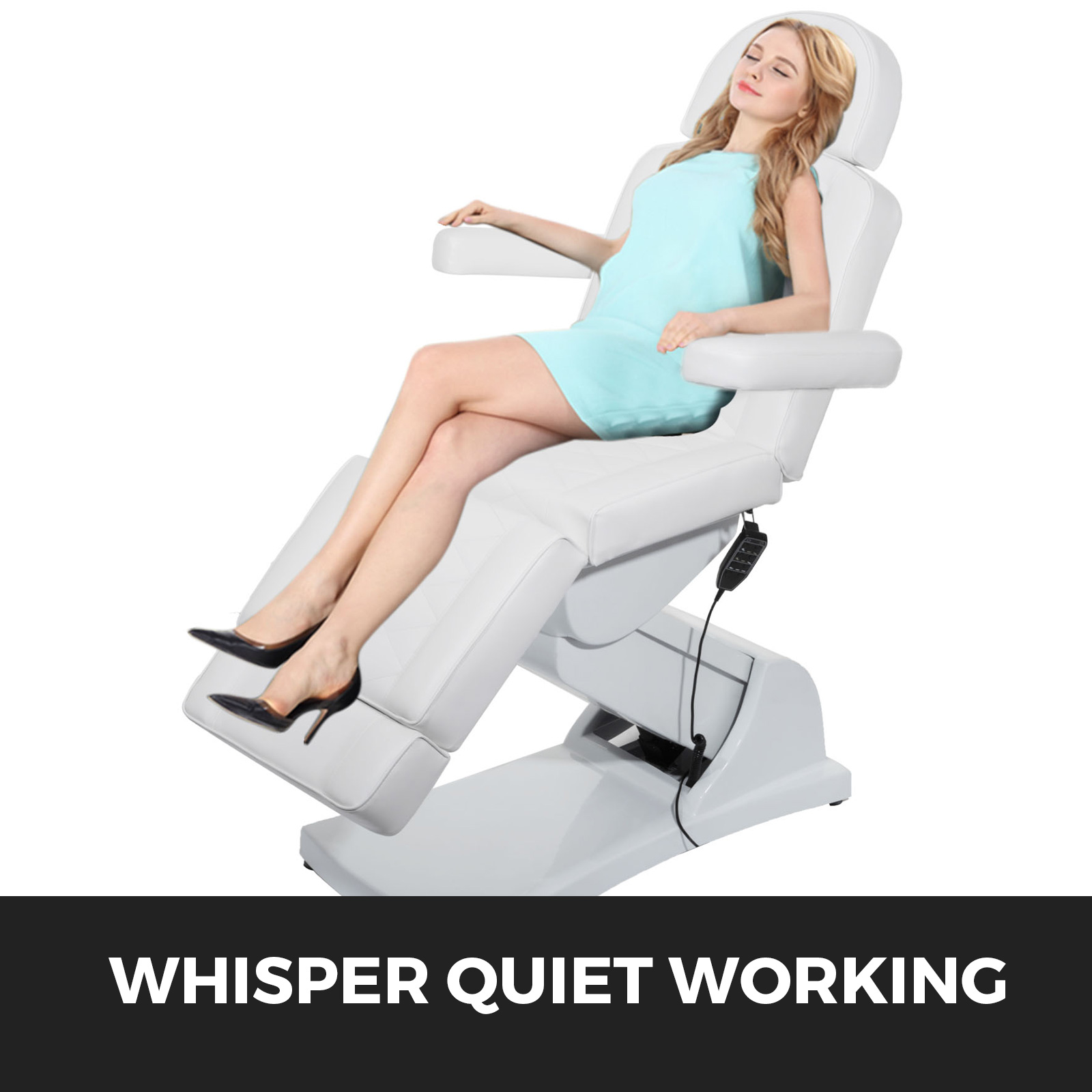 BENTISM 4 Motors Electric Facial Chair Full Electrical Massage Table Dental Bed Aesthetic Adjustable Reclining Chair for Podiatry Tattoo Spa Salon All Purpose Bed Chair White