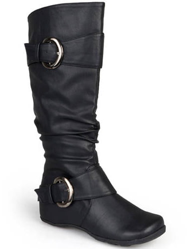 Women's Slouchy Buckle Detail Boots - Walmart.com