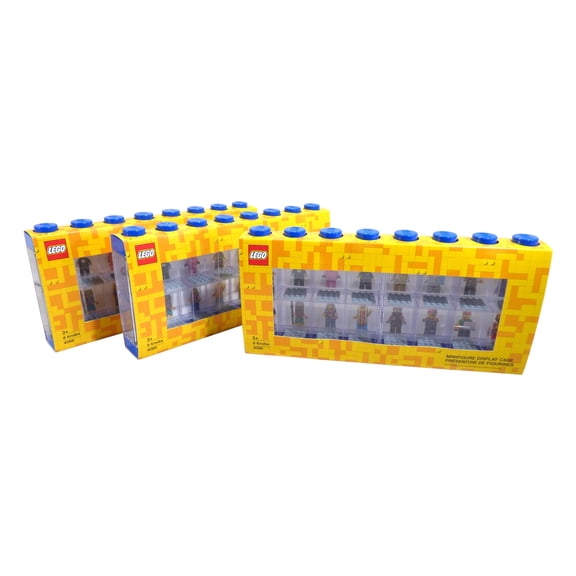 LEGO Storage Products: 40660005X3 Minifigure Display Case 16 (Pack of 3) Bright Blue NEW