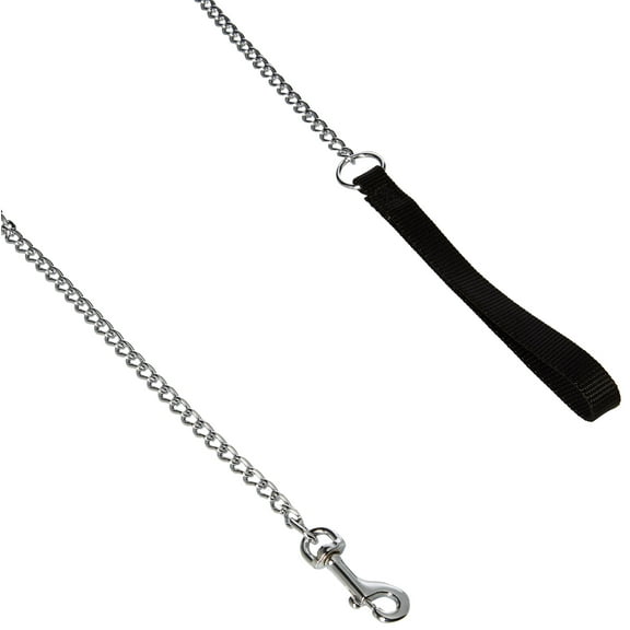 OmniPet 583-BK Lead Medium Duty Chain with Nylon Handle, Black, 4'/2.5mm