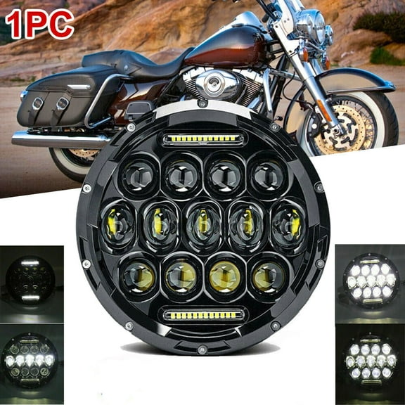 1pcs LED Round Headlight 7 inch 6000K Hi/lo Beam DRL Lamp Halo for Car Motorcycle, Uni-light