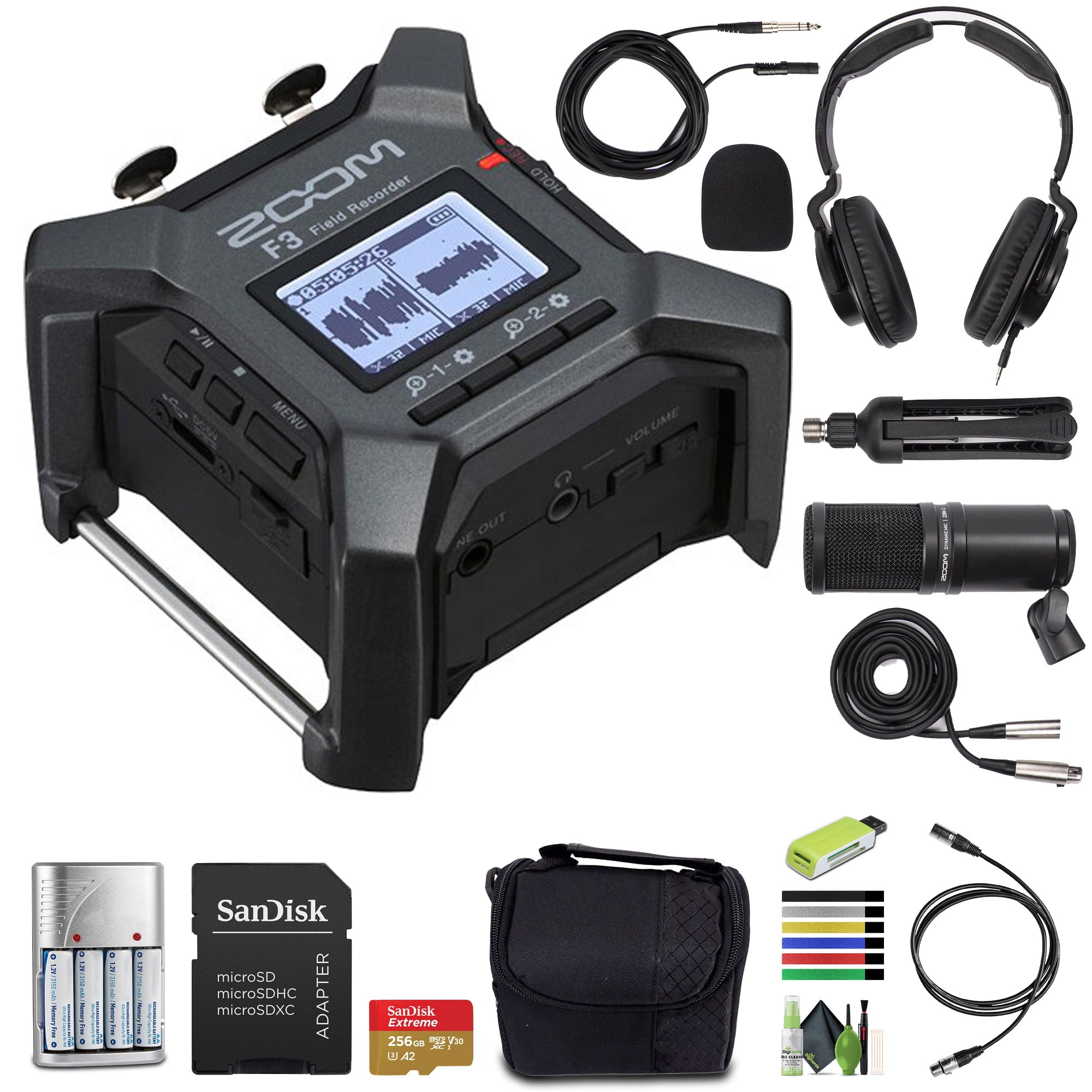 Zoom F3 Professional Field Recorder, 32-Bit Float Recording, 2