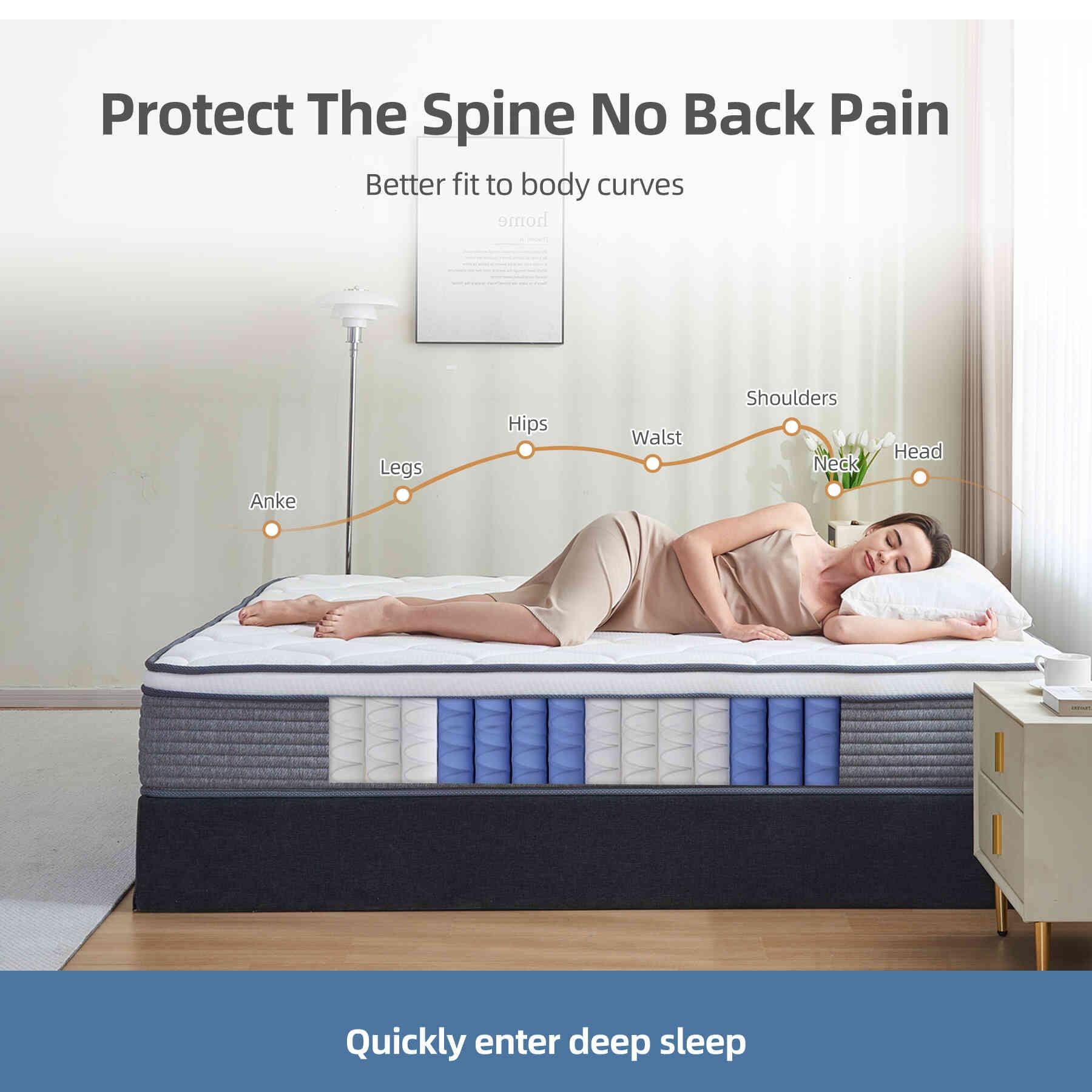 SL Full Size Mattress, 10 Inch Memory Foam Mattress Full, Pocket Spring Mattress in a Box for Motion Isolation, Edge Support, Pressure Relief, CertiPUR-US