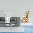 thumbnail image 2 of Estatua de gato con gesto de roca, figura de resina cerámica, adorno de escritorio, escultura creativa, ideal para estantería, decoración del hogar y, 2 of 8