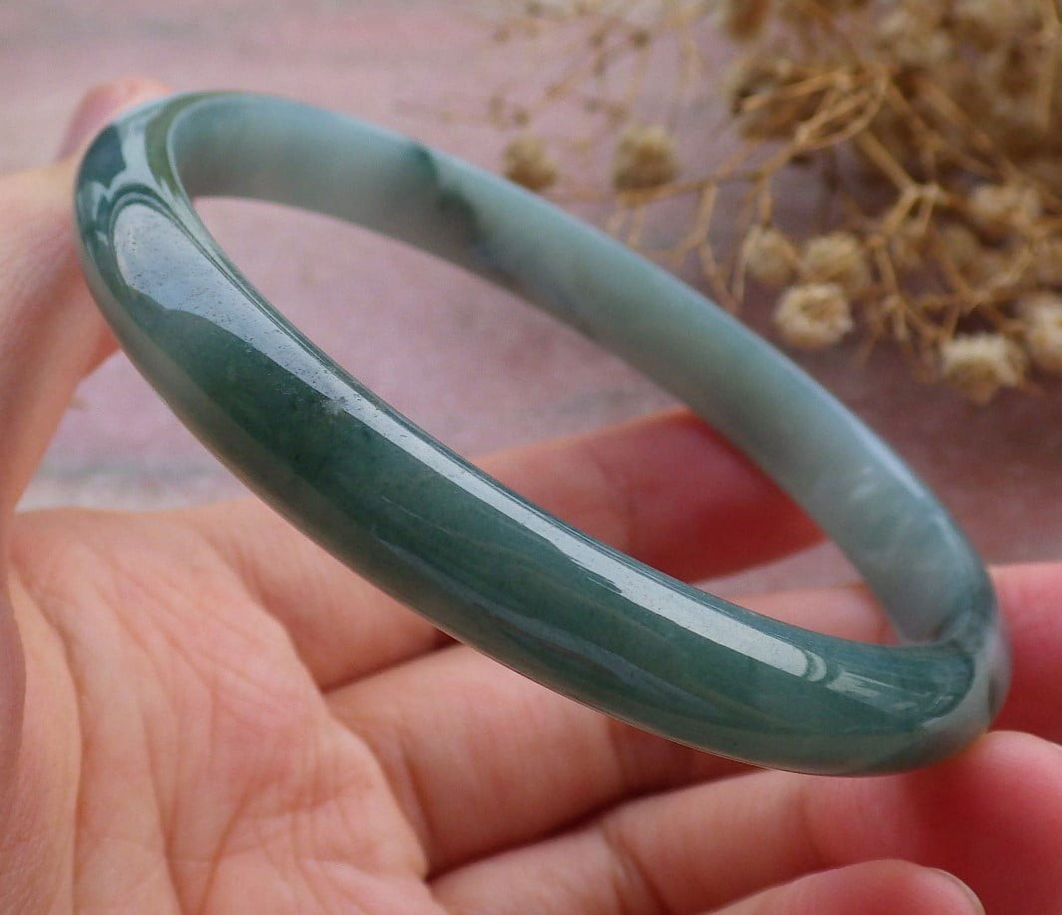 Certifien Icy Green Burma 100% Natural A JADE Jadeite Bangle Bracelet 62 mm 661308 TN