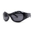 thumbnail image 2 of Trendy Fashion Curved Wrap Sport Thick Plastic Sunglasses All Black, 2 of 4