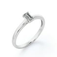 thumbnail image 4 of JeenMata 0.5 Carat Emerald Cut Moissanite - Prong Setting - Solitaire Promise Ring - 18K White Gold Plating Over Silver, 4 of 7